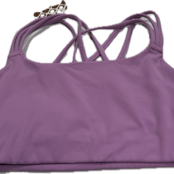 Athleta criss cross six straps sport bra excellent condition size s color Lilac - Picture 6 of 14